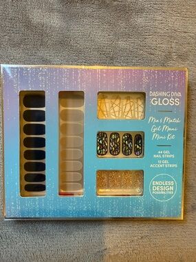 Dashing Diva GLOSS Mix & Match Gel Mani Mini Kit - Navy, Grey, Gold, Iridescent